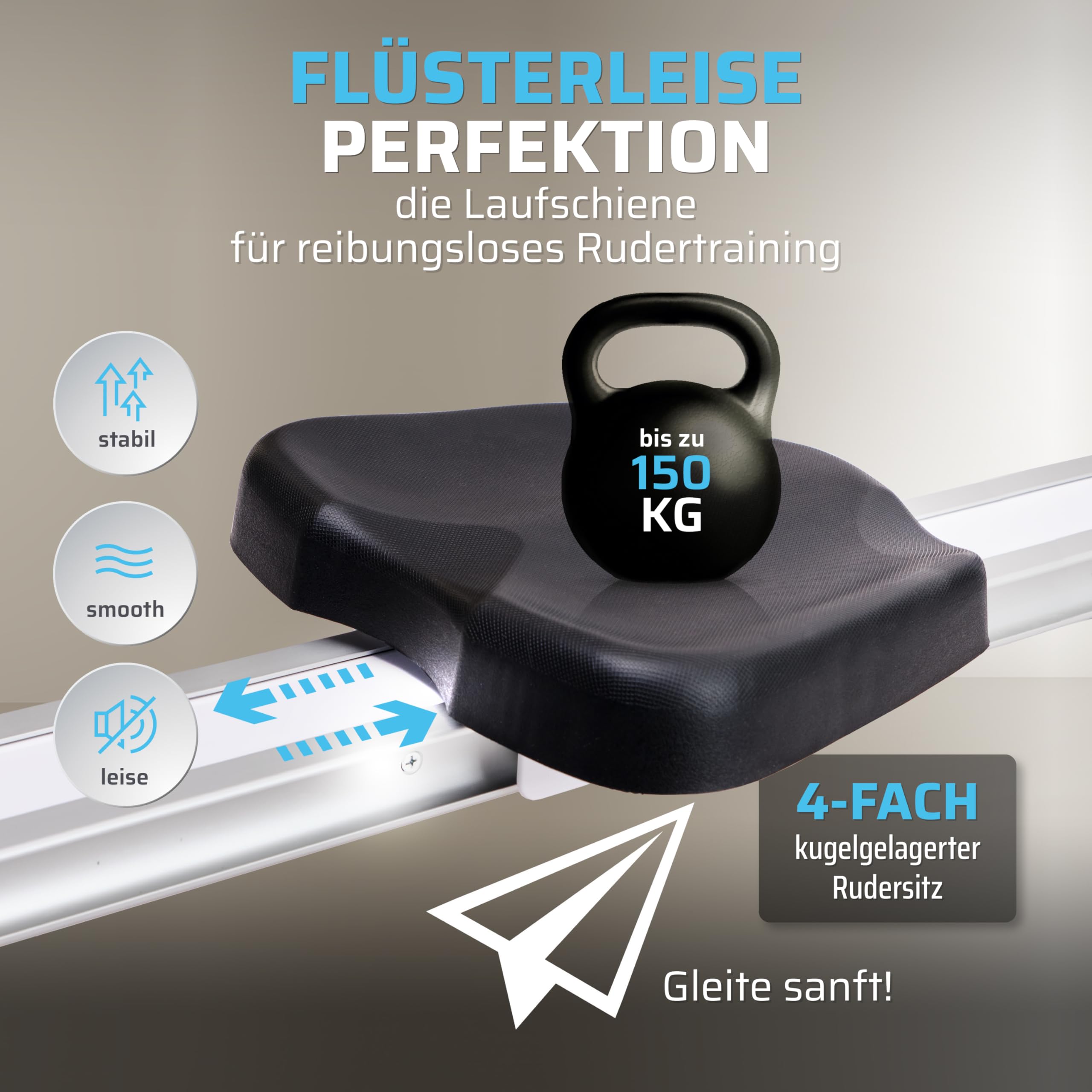 Rudergerät für zuhause klappbar - SportPlus Rudergerät klappbar extra leiser Magnetwiderstand - Rudermaschine für zuhause Kinomap - Rudergeräte Magnetwiderstand Trainingscomputer App Rowing Machine